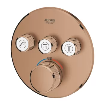 Baterie cada - dus termostatata Grohe Grohtherm SmartControl Round cu 3 functii montaj incastrat necesita corp ingropat brushed warm sunset imagine