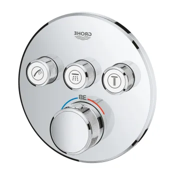 Baterie cada - dus termostatata Grohe Grohtherm SmartControl Round cu 3 functii  montaj incastrat  necesita corp ingropat  crom imagine