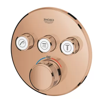 Baterie cada - dus termostatata Grohe Grohtherm SmartControl Round cu 3 functii montaj incastrat necesita corp ingropat warm sunset imagine