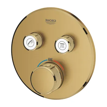 Baterie cada - dus termostatata Grohe Grohtherm SmartControl Round  montaj incastrat  necesita corp ingropat  brushed cool sunrise imagine