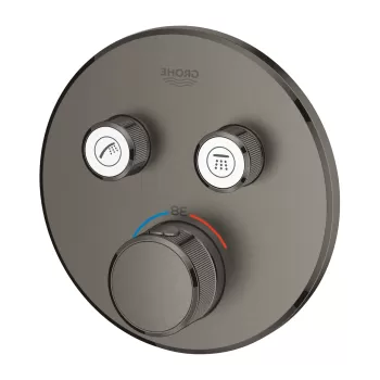 Baterie cada - dus termostatata Grohe Grohtherm SmartControl Round montaj incastrat necesita corp ingropat brushed hard graphite imagine
