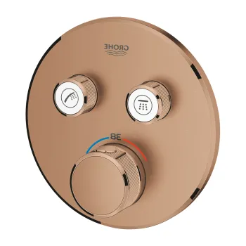 Baterie cada - dus termostatata Grohe Grohtherm SmartControl Round  montaj incastrat  necesita corp ingropat  brushed warm sunset imagine