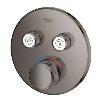 Baterie cada - dus termostatata Grohe Grohtherm SmartControl Round  montaj incastrat  necesita corp ingropat  hard graphite imagine