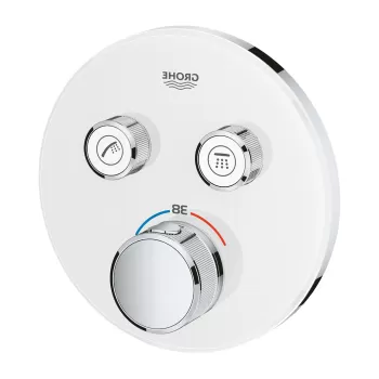 Baterie cada - dus termostatata Grohe Grohtherm SmartControl Round montaj incastrat necesita corp ingropat moon white imagine