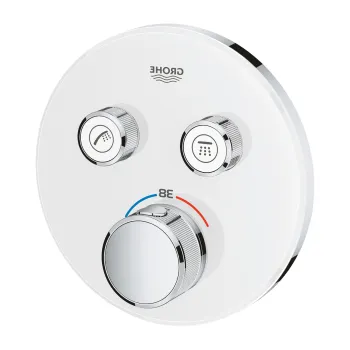 Baterie cada - dus termostatata Grohe Grohtherm SmartControl Round  montaj incastrat  necesita corp ingropat  moon white imagine