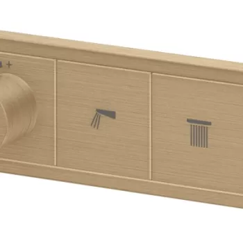 Baterie cada - dus termostatata Hansgrohe RainSelect cu 3 functii montaj incastrat necesita corp ingropat bronz periat imagine