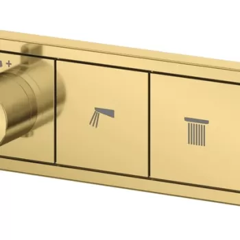 Baterie cada - dus termostatata Hansgrohe RainSelect cu 3 functii montaj incastrat necesita corp ingropat gold optic lustruit imagine