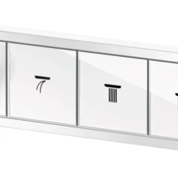 Baterie cada - dus termostatata Hansgrohe RainSelect cu 4 functii montaj incastrat necesita corp ingropat alb mat imagine