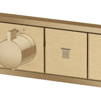 Baterie cada - dus termostatata Hansgrohe RainSelect cu montaj incastrat necesita corp ingropat bronz periat imagine