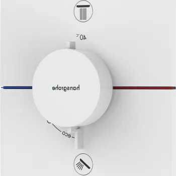 Baterie cada - dus termostatata Hansgrohe ShowerSelect Comfort E cu 2 functii montaj incastrat necesita corp ingropat alb mat imagine
