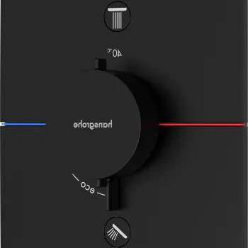 Baterie cada - dus termostatata Hansgrohe ShowerSelect Comfort E cu 2 functii montaj incastrat necesita corp ingropat negru mat imagine