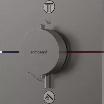 Baterie cada - dus termostatata Hansgrohe ShowerSelect Comfort E cu 2 functii montaj incastrat necesita corp ingropat negru periat imagine