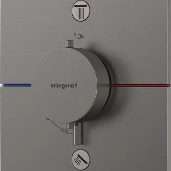 Baterie cada - dus termostatata Hansgrohe ShowerSelect Comfort E cu 2 functii montaj incastrat necesita corp ingropat negru periat imagine