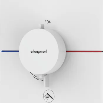 Baterie cada - dus termostatata Hansgrohe ShowerSelect Comfort E cu montaj incastrat necesita corp ingropat alb mat imagine