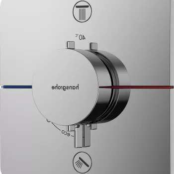 Baterie cada - dus termostatata Hansgrohe ShowerSelect Comfort Q cu 2 functii montaj incastrat necesita corp ingropat crom imagine