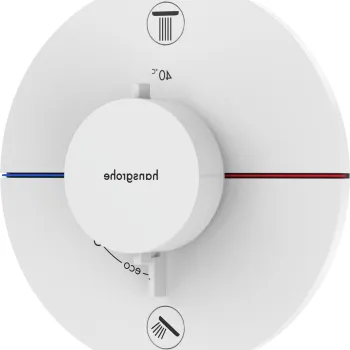 Baterie cada - dus termostatata Hansgrohe ShowerSelect Comfort S cu 2 functii montaj incastrat necesita corp ingropat alb mat imagine