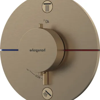 Baterie cada - dus termostatata Hansgrohe ShowerSelect Comfort S cu 2 functii montaj incastrat necesita corp ingropat bronz periat imagine