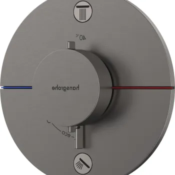 Baterie cada - dus termostatata Hansgrohe ShowerSelect Comfort S cu 2 functii montaj incastrat necesita corp ingropat negru periat imagine