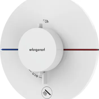 Baterie cada - dus termostatata Hansgrohe ShowerSelect Comfort S cu montaj incastrat necesita corp ingropat alb mat imagine