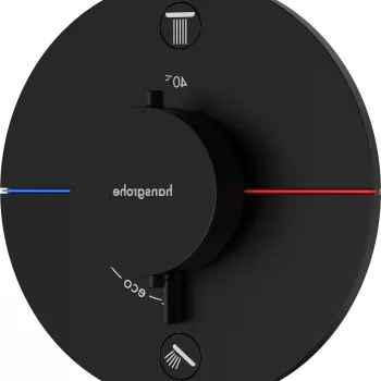 Baterie cada - dus termostatata Hansgrohe ShowerSelect Comfort S cu montaj incastrat necesita corp ingropat negru mat imagine