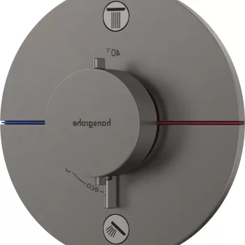 Baterie cada - dus termostatata Hansgrohe ShowerSelect Comfort S cu montaj incastrat necesita corp ingropat negru periat imagine