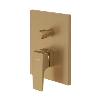 Baterie cada - dus Villeroy & Boch Architectura Square cu montaj incastrat  necesita corp ingropat Vi-Box  auriu periat imagine