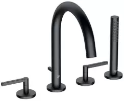 Baterie cada Kludi Nova Fonte Puristic din 4 elemente necesita corp incastrat negru mat imagine