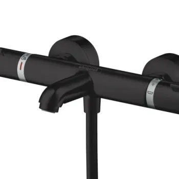 Baterie cada termostatata Hansgrohe Ecostat Comfort negru mat imagine