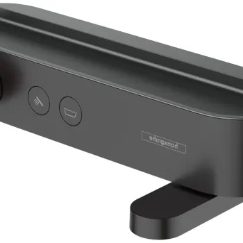Baterie cada termostatata Hansgrohe ShowerTablet Select 400 cu pipa rotativa negru mat imagine