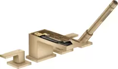 Baterie cu montaj pe cada Hansgrohe Axor MyEdition 4 elemente fara placa superioara necesita corp ingropat bronz periat imagine