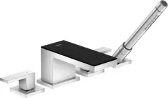 Baterie cu montaj pe cada Hansgrohe Axor MyEdition 4 elemente necesita corp ingropat crom/sticla neagra imagine