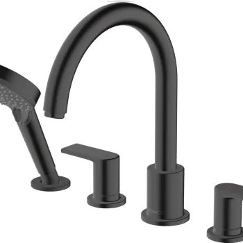 Baterie cu montaj pe cada Hansgrohe Vernis Blend cu 4 elemente negru mat imagine