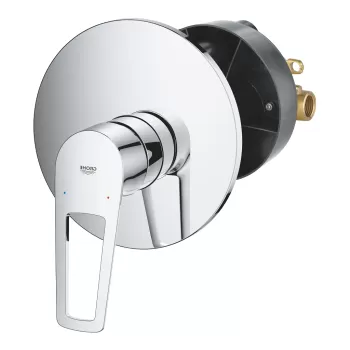 Baterie dus Grohe BauLoop cu montaj incastrat corp ingropat inclus crom imagine