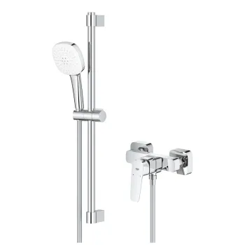Baterie dus Grohe Cubeo cu set de dus cu bara Tempesta Cube 110 2 jet crom imagine