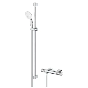 Baterie dus Grohe Grohtherm 1000 Performance cu set de dus cu bara 90cm  crom imagine