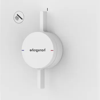 Baterie dus Hansgrohe DuoTurn E cu montaj incastrat necesita corp ingropat alb mat imagine