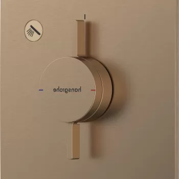 Baterie dus Hansgrohe DuoTurn E cu montaj incastrat necesita corp ingropat bronz periat imagine