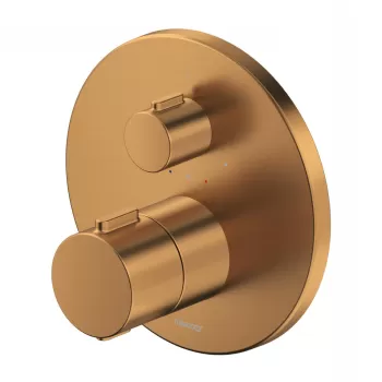 Baterie dus termostatata Duravit Thermo montaj incastrat necesita corp ingropat bronz periat imagine