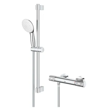 Baterie dus termostatata Grohe Grohtherm 1000 Performance cu set de dus cu bara Tempesta 600  crom imagine