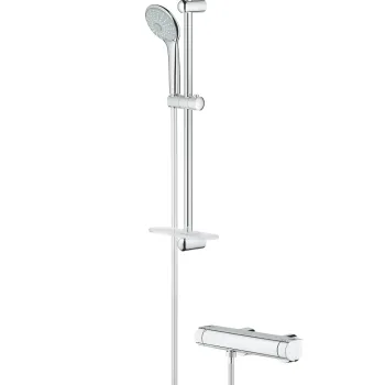 Baterie dus termostatata Grohe Grohtherm 2000 cu set de dus Euphoria 110 Massage cu bara 60cm  crom imagine