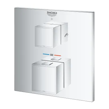 Baterie dus termostatata Grohe Grohtherm Cube cu 1 functie  montaj incastrat  necesita corp ingropat  crom imagine