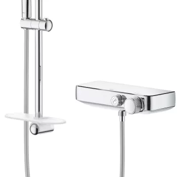 Baterie dus termostatata Grohe Grohtherm SmartControl cu set de dus cu bara de 600mm crom imagine