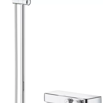 Baterie dus termostatata Grohe Grohtherm SmartControl cu set de dus cu bara de 900mm crom imagine