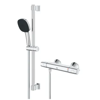 Baterie dus termostatata Grohe Precision Trend cu set de dus Vitalio Comfort 110 cu bara 60cm  crom imagine