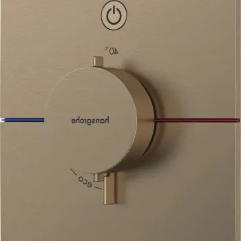 Baterie dus termostatata Hansgrohe ShowerSelect Comfort E On/Off cu montaj incastrat necesita corp ingropat bronz periat imagine