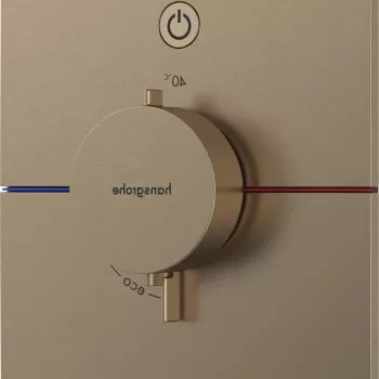 Baterie dus termostatata Hansgrohe ShowerSelect Comfort E On/Off cu montaj incastrat necesita corp ingropat bronz periat imagine
