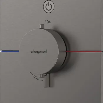 Baterie dus termostatata Hansgrohe ShowerSelect Comfort E On/Off cu montaj incastrat necesita corp ingropat negru periat imagine