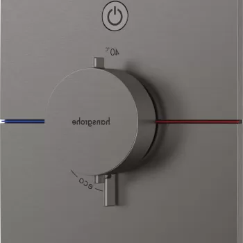 Baterie dus termostatata Hansgrohe ShowerSelect Comfort E On/Off cu montaj incastrat necesita corp ingropat negru periat imagine