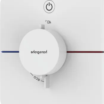 Baterie dus termostatata Hansgrohe ShowerSelect Comfort Q On/Off cu montaj incastrat necesita corp ingropat alb mat imagine