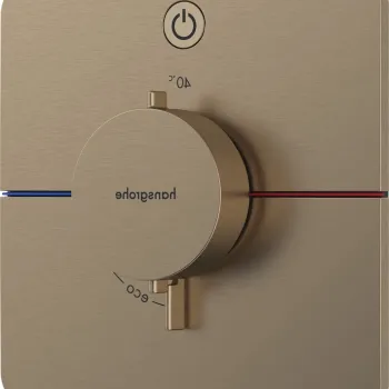 Baterie dus termostatata Hansgrohe ShowerSelect Comfort Q On/Off cu montaj incastrat necesita corp ingropat bronz periat imagine